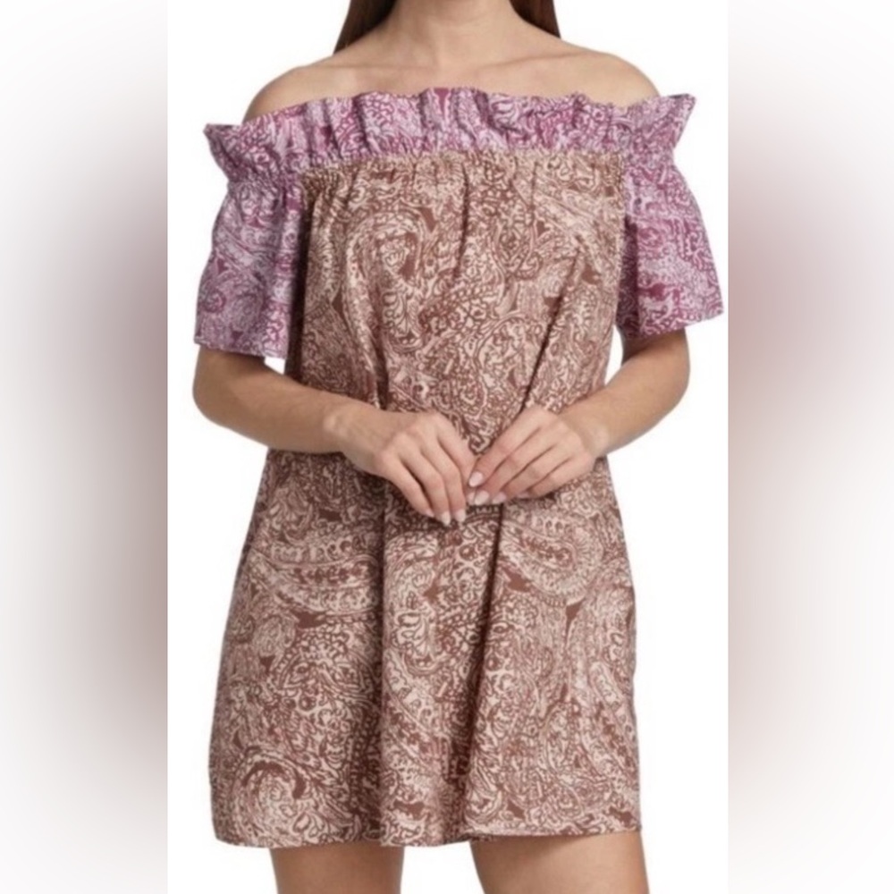 FREE PEOPLE SOPHIE PRINTED MINI DRESS in New Light Combo EUC sz XS